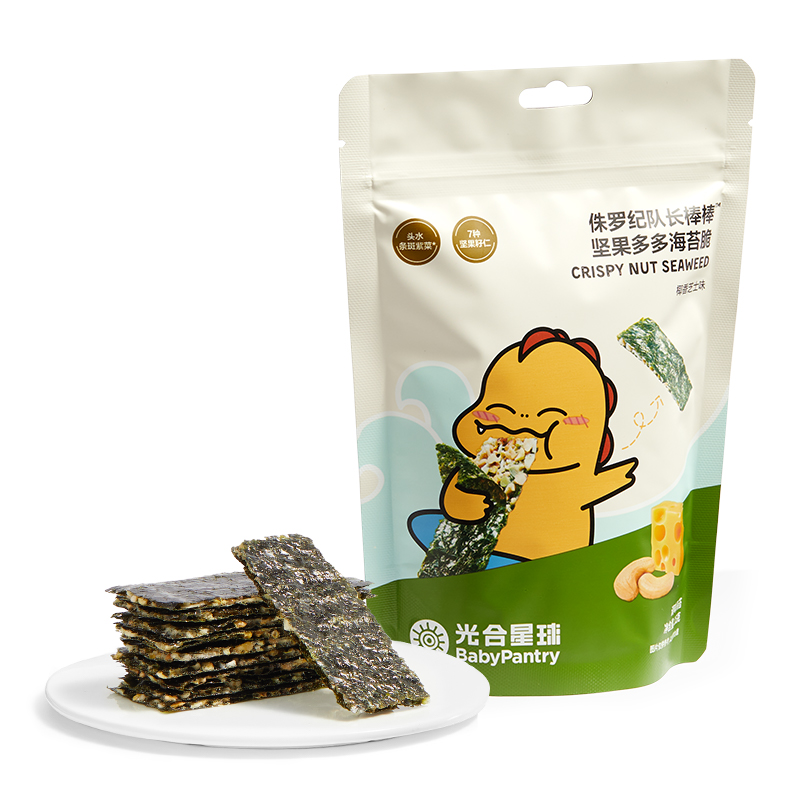 babycare光合星球夹心坚果海苔脆儿童紫菜片健康无添加白砂糖零食