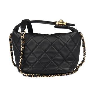 9新CHANEL香奈儿19 HOBO BAG黑羊皮小号斜挎AS1745二手奢侈品包包