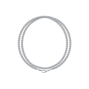 EWEST 高级灰色巴洛克珍珠项链女串珠链首饰颈链长款锁骨链项饰