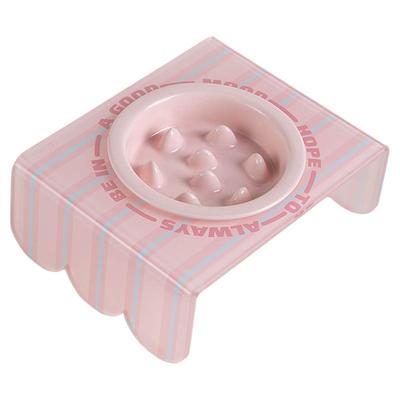 Petdebby陶瓷慢食碗猫食盆防噎碗