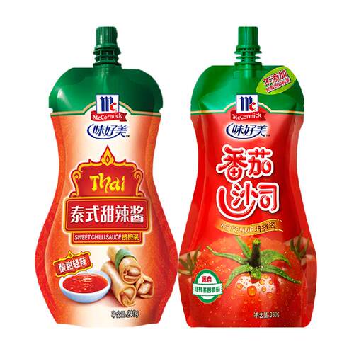 味好美番茄沙司挤挤装泰式甜辣酱装330g*1袋+240g*1袋家庭组合装