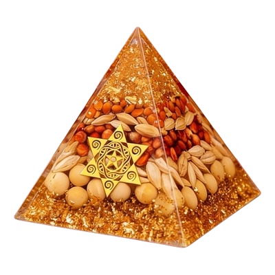 2026马年五谷生财法水晶金字塔摆件大师布局专用招财桌面摆件中式