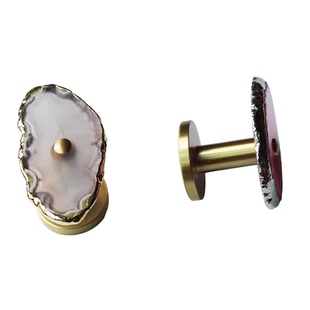 唯幔 玛瑙石纯黄铜窗帘墙钩壁挂钩轻奢ins天然材质感艺术家居装饰