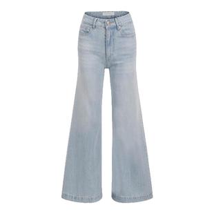 OTHERSTORE 夏日舞曲 浅蓝色微喇叭牛仔裤女宽松高腰百搭拖地裤子