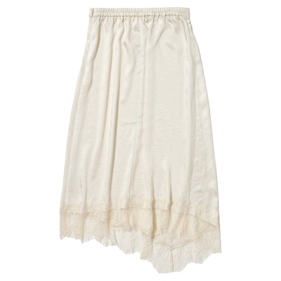 MOUSSY早春新品优雅风蕾丝边纯色宽松半身裙010IA331-4501