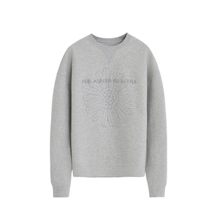 云上生活【松林】雏菊刺绣宽松圆领套头卫衣2025冬新款保暖上衣女