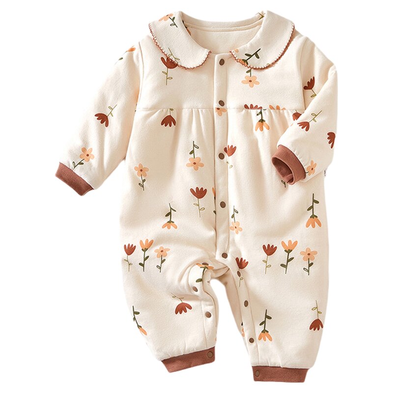新生婴儿儿衣服纯棉加厚连体衣宝宝秋冬装套装薄棉哈衣棉衣款