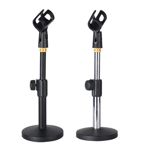 帕比度全金属圆盘麦克风支架加重升降有线电容话筒会议桌面架台架