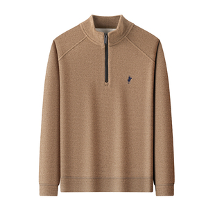 一体绒毛衣男冬季保暖半高领拉链宽松加绒加厚雪貂绒男卫衣打底衫