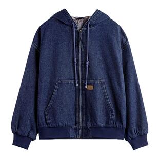 马登工装美式复古水洗牛仔J130连帽夹克重磅做旧Vintage外套男春