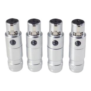 Mps铜镀金mini迷你卡侬卡农公母头耳机耳放焊接插头3芯/4芯