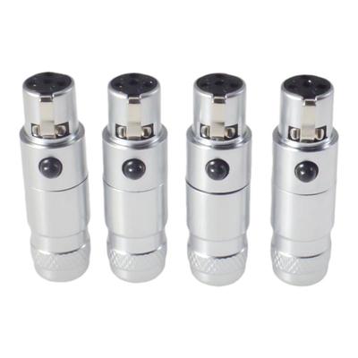 Mps铜镀金mini迷你卡侬卡农公母头耳机耳放焊接插头3芯/4芯