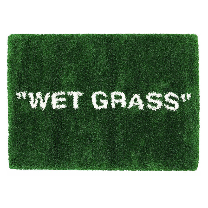 WET GRASS绿草地毯客厅卧室OFF WHITE沙发地毯高级手工地毯 现货