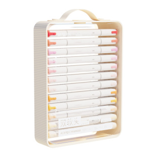 晨光直液式软头丙烯马克笔24色双头学生儿童小学生美术专用水彩笔