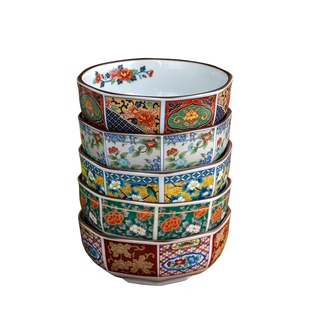 美浓烧宫廷风陶瓷餐具家用吃饭碗日式和风八角汤面碗套装礼盒