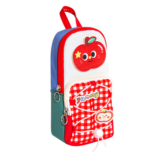 撞色苹果书包笔袋 小槑同学可挂式高颜值ins风小众不撞款小学生女生2026新款铅笔盒大容量收纳超火男孩文具盒