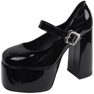 小码女鞋粗跟高跟鞋厚底增高小个子34单鞋玛丽珍鞋子2026新款女夏