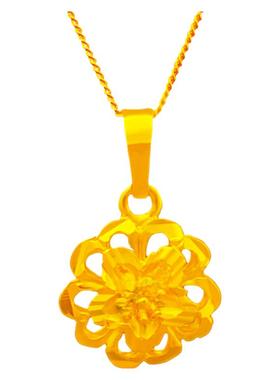 花朵流苏项链送女友黄金套装