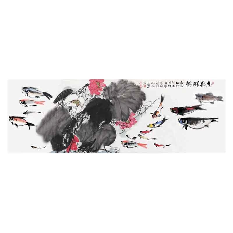 朵莲精舍国画荷花客厅横幅纯手绘
