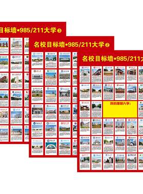 名校目标墙贴985/211全套3张挂图