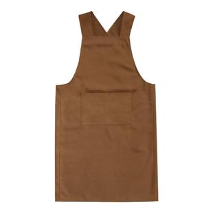 简约交叉背带纯色防泼水围裙餐饮烘焙厨房美甲工作服定制logo文字