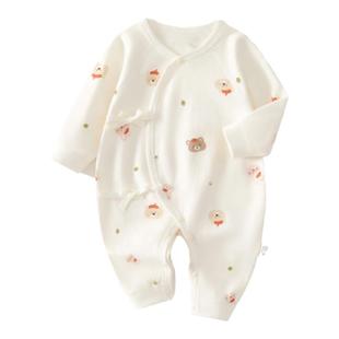 新生婴儿衣服男女宝宝连体衣纯棉无骨可爱哈衣春秋和尚服爬爬服
