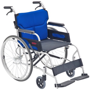 日本MIKI轮椅M-43RK轻便折叠小型便携超轻轮椅车老人专用手推轮椅