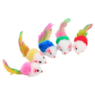 逗猫毛绒彩色逼真玩耍小老鼠