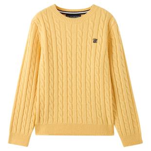 【100%绵羊毛】eland kids衣恋童装女童针织衫2025冬男童绞花毛衣