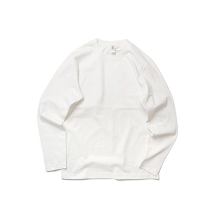 270克纯棉男女款情侣基础款好品质圆领长袖中性打底衫黑白纯色T恤