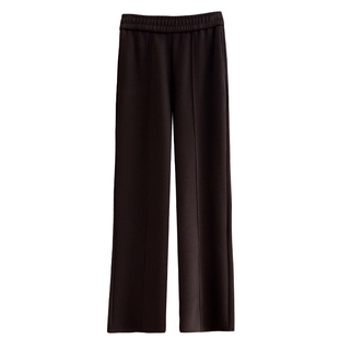 棕咖色阔腿裤女冬加绒加厚加长超高个子羊毛呢直筒今年流行梧桐裤