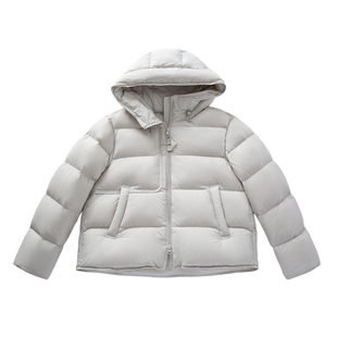 YANGLE_羽绒服女2025冬季新款韩系宽松休闲短款连帽保暖白色外套