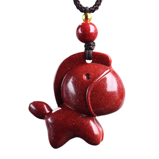 真朱砂小马吊坠男女钥匙扣生肖挂件儿童卡通本命年属马小木马项链