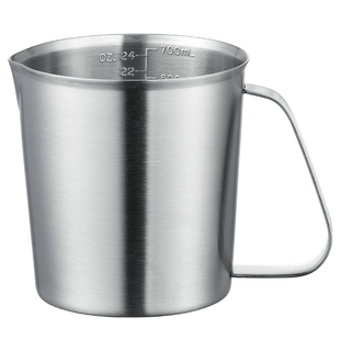 304不锈钢量杯带刻度烘焙咖啡奶茶店计量克度杯10002000ml2L加厚
