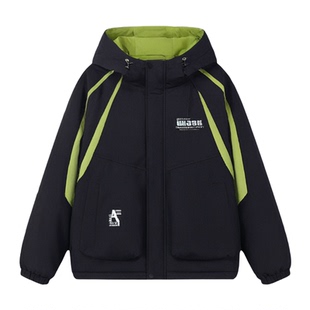 外套男孩秋冬季新款加绒加厚青少年宽松夹克保暖冲锋衣服男装潮牌