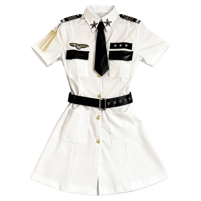 白色女警空姐制服教官夜店套装