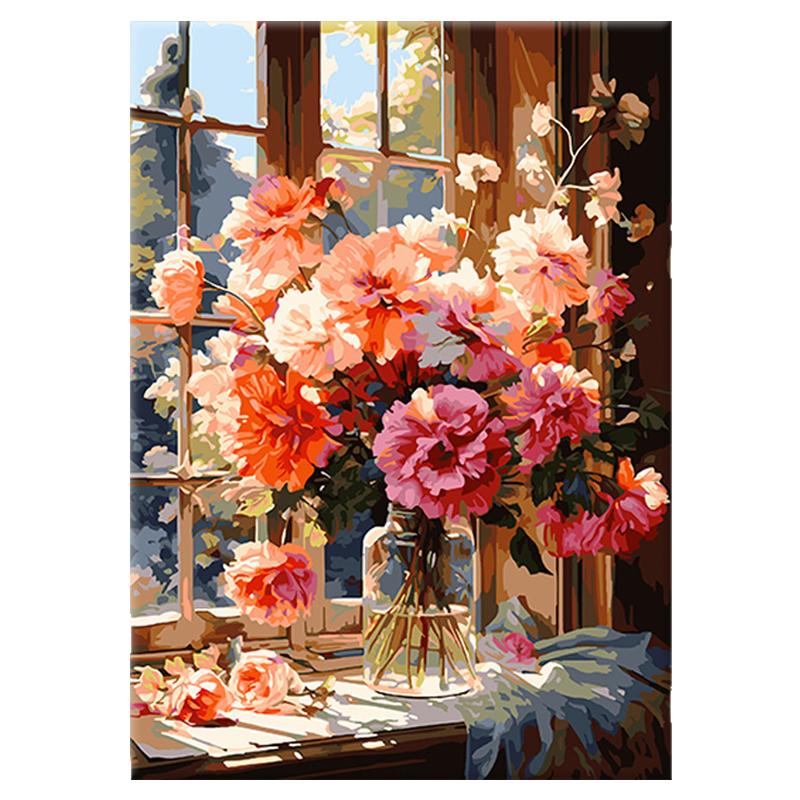 数字油画花卉手工填色画