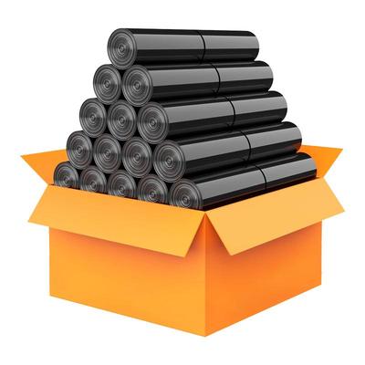 整箱黑色加厚垃圾袋家用批发平口式实惠办公室手提大号商用塑料袋