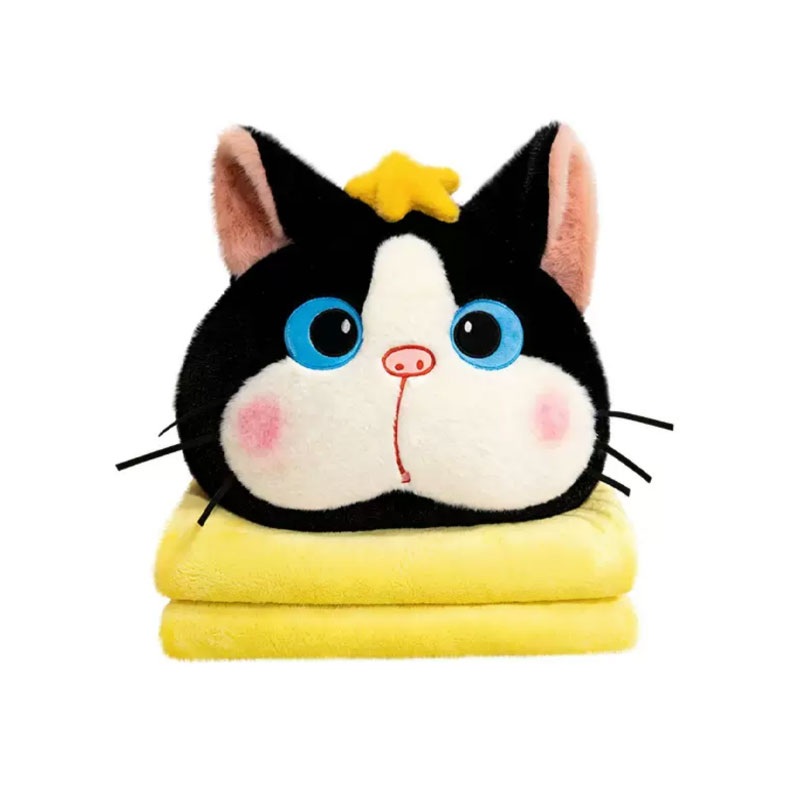 【好物优选】可爱猫咪抱枕毯两用