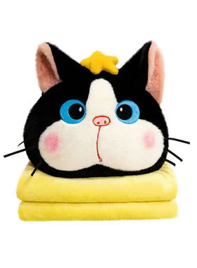 【好物优选】可爱猫咪抱枕毯两用