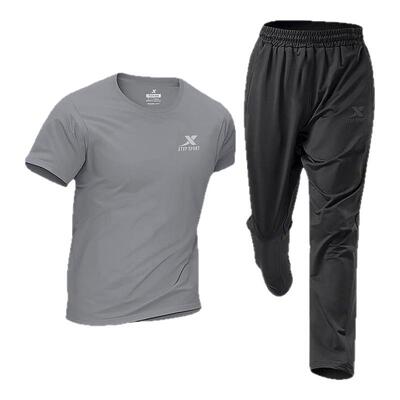 特步跑步运动套装男休闲两件套