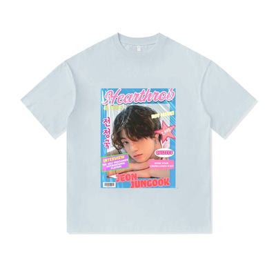 田柾国BTS夏日写真风粉丝应援周边重磅纯棉T恤半袖杉情侣男女同款