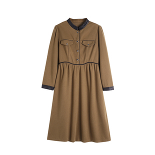 通勤孕妇装职业装冬装连衣裙长款孕妇冬季内搭毛呢连衣裙打底加厚