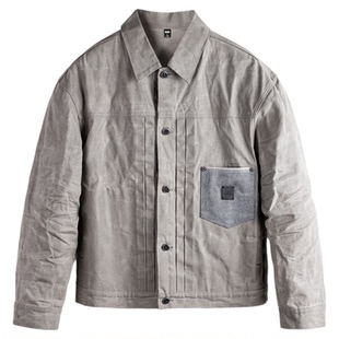 马登工装美式复古油蜡夹克vintage纯棉猎装硬挺灰色一代外套男春