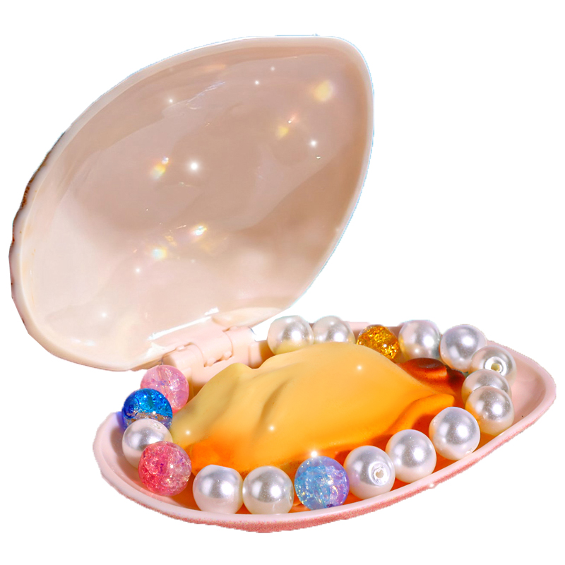 拟珍蚌儿童手链串珠手工diy材料女孩6岁以上开蚌玩具挖掘珍珠贝壳
