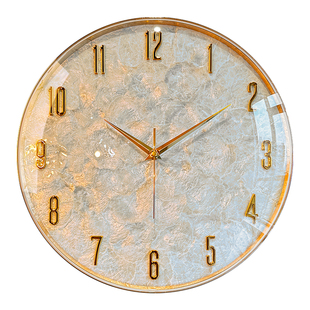 贝壳装饰钟表挂钟客厅2025新款表时钟挂墙轻奢高级感挂表高端大气