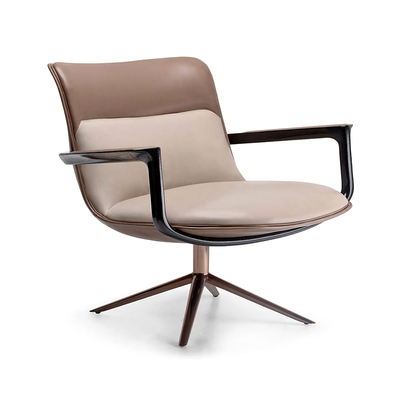 百搭皮革轻奢风高端沙发椅极简