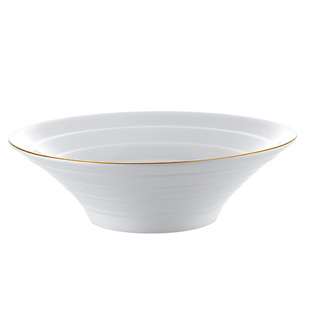 9英寸面碗4只装金色镶边大号家用斗笠碗外纹创意喇叭碗泡面拉面碗