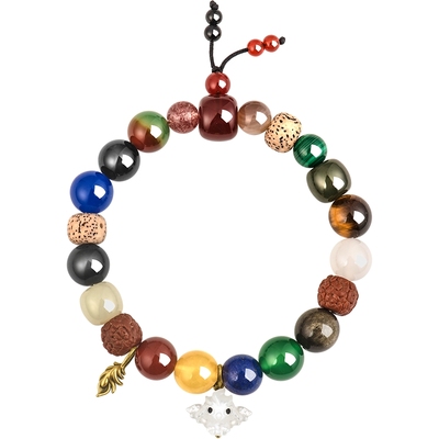 周大福独白复古黄金手串朱雀