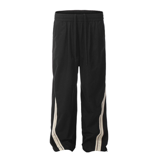 辣到中暑美式复古辣妹春夏条纹工装休闲裤宽松阔腿显瘦束脚拖地裤